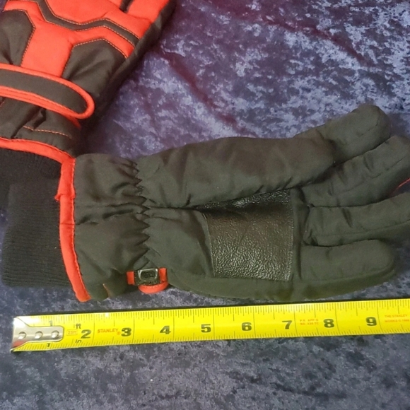 No Boundaries Lined Gloves Red & Black Winter Reinforced Palm Thinsulate Medium - Picture 7 of 13